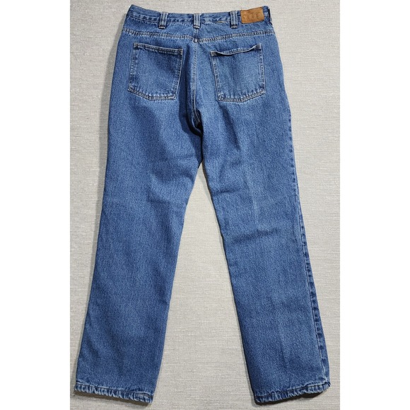 Guide Gear Mens Flannel Lined Jeans Blue Denim Plaid Lining 36x34 Warm Rugged - Picture 5 of 10